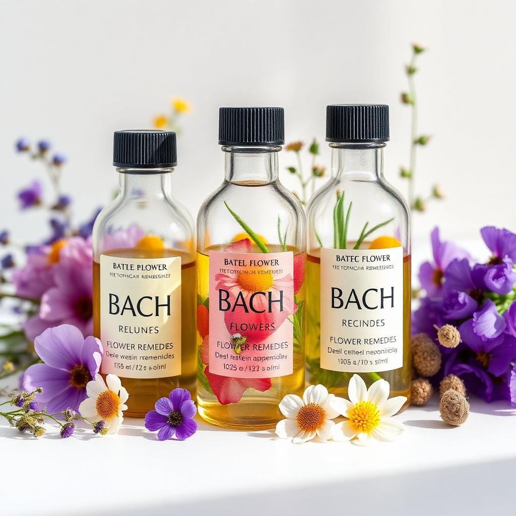 Frascos de esencias florales de Bach